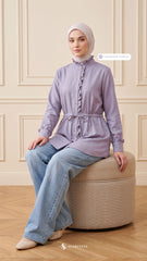 ALANA LINEN CASUAL BLOUSE (LAVENDER PURPLE)