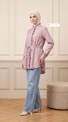 ALANA LINEN CASUAL BLOUSE (VINTAGE ROSE)