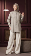 ALYS LINEN SILK STRIPE (LINEN BEIGE)