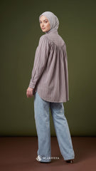 BRIA PLAID LINEN BLOUSE (VINTAGE ROSE)