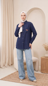 FREYA LINEN (NAVY BLUE)