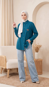 FREYA LINEN (TEAL BLUE)