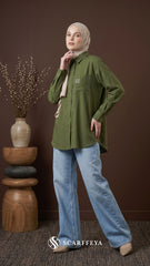 TARA CASUAL BLOUSE (OLIVE GREEN)