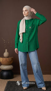 TARA CASUAL BLOUSE (JADE GREEN)