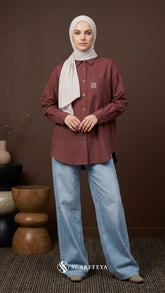TARA CASUAL BLOUSE (MAHOGANY MAROON)