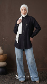 TARA CASUAL BLOUSE (MODERN BLACK)