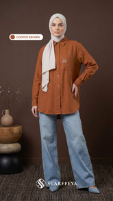 TARA CASUAL BLOUSE (COPPER BROWN)