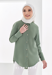 KELLY CASUAL BLOUSE - DUSTY GREEN