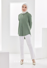 KELLY CASUAL BLOUSE - DUSTY GREEN