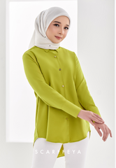 KELLY CASUAL BLOUSE - LIME GREEN