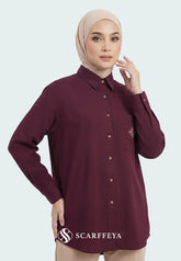 KYLA CASUAL BLOUSE (BURGUNDY MAROON)