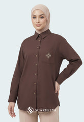 KYLA CASUAL BLOUSE (DARK BROWN)