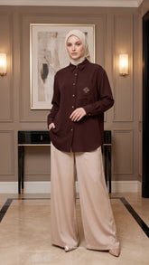 KYLA CASUAL BLOUSE (DARK BROWN)