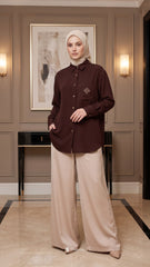 KYLA CASUAL BLOUSE (DARK BROWN)