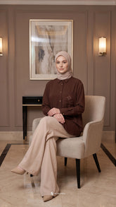 KYLA CASUAL BLOUSE (RICH BROWN)