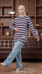 LISA STRIPE SHIRT (NAVY PINK)