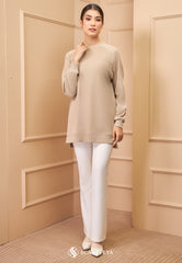 MELANY RIBBED T-SHIRT (NUDE CHAMPAGNE)