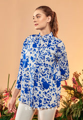 FIONA BLOUSE (POPPY BLUE)