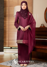 PIETRA KURUNG MODEN (BURGUNDY MAROON)