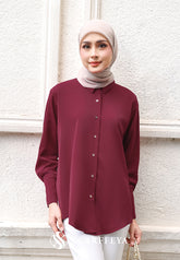 RHEA BLOUSE (WINE MAROON)