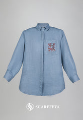 SHEA CASUAL BLOUSE (ASH BLUE)
