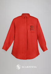 SHEA CASUAL BLOUSE (BRICK ORANGE)