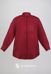 SHEA CASUAL BLOUSE (GLAM MAROON)