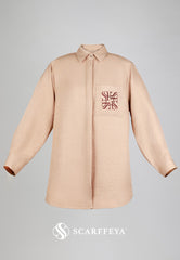 SHEA CASUAL BLOUSE (NUDE BROWN)