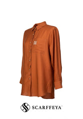 TARA CASUAL BLOUSE (COPPER BROWN)