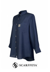 TARA CASUAL BLOUSE (NAVY BLUE)
