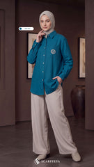 TESSA LINEN SHIRT (JADE TEAL)