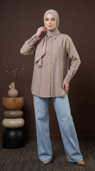 TARA CASUAL BLOUSE (CAHSMERE BROWN)
