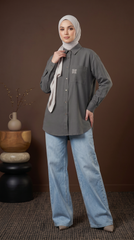 TARA CASUAL BLOUSE (STERLING GREY)