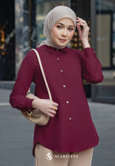 YUKI BLOUSE (BURGUNDY MAROON)