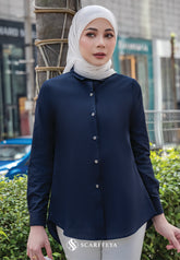 YUKI BLOUSE (NAVY BLUE)