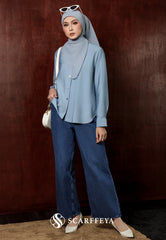 YUNA LINEN BLOUSE (ASH BLUE)