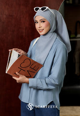 YUNA LINEN BLOUSE (ASH BLUE)