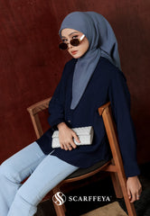 YUNA LINEN BLOUSE (NAVY BLUE)