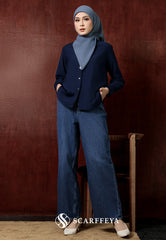 YUNA LINEN BLOUSE (NAVY BLUE)