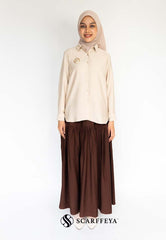 YUNA LINEN SKIRT (DARK BROWN)