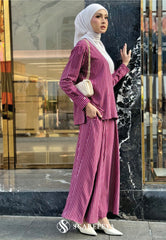 LINEA STRIPE SET (BURGUNDY MAROON)