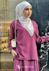 LINEA STRIPE SET (BURGUNDY MAROON)