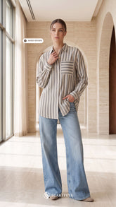 EVYA STRIPE (AMBER BROWN)