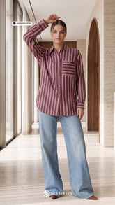 EVYA STRIPE (BURGUNDY WINE)