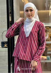 LINEA STRIPE SET (RUBY MAROON)