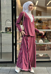 LINEA STRIPE SET (RUBY MAROON)