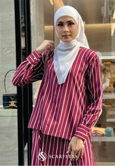 LINEA STRIPE SET (RUBY MAROON)