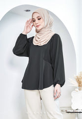 ZENIA EXECUTIVE BLOUSE (MIDNIGHT BLACK)
