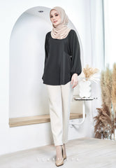 ZENIA EXECUTIVE BLOUSE (MIDNIGHT BLACK)