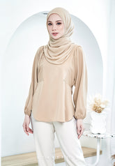 ZENIA EXECUTIVE BLOUSE (NUDE BROWN)